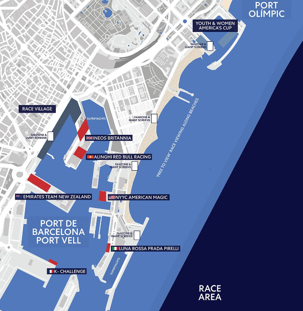 America's Cup Barcelona location map